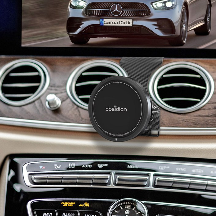 벤츠 E클래스 W213 e쿨링 Qi2 핸드폰 고속 무선충전 거치대, 블랙, CT-MW9PE_B+CT-HCM00