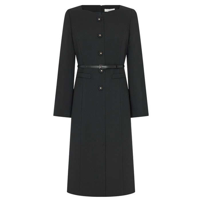 라인어디션 레이스 스커트 카라 원피스