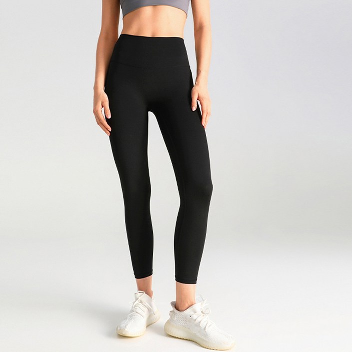 더시럽 여성용 하이웨이스트 Y존 프리 밀키 9부 레깅스