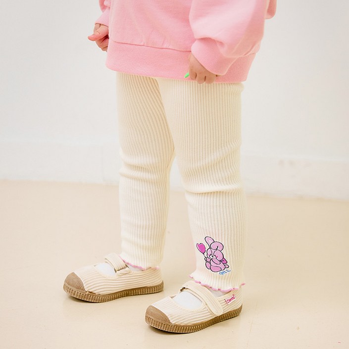 몰리멜리 여아용 큐티래빗 골지 레깅스