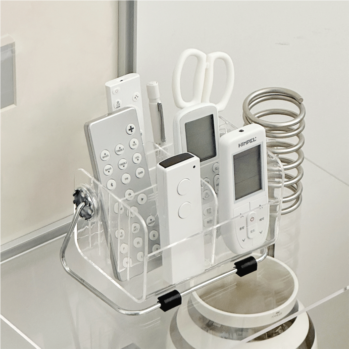 데미무드 리모컨모아 투명 스탠드 정리함