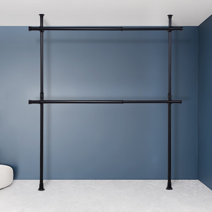 가화홈시스 굵은기둥 더 긴 가로봉 2단행거 38mm BKHB2200