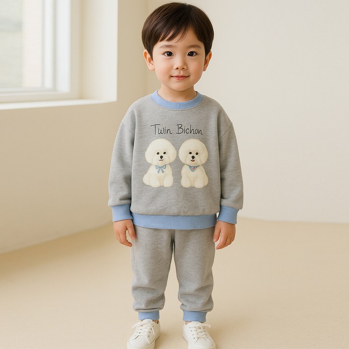 키즈꼬모 아동용 숑숑이 상하의 세트