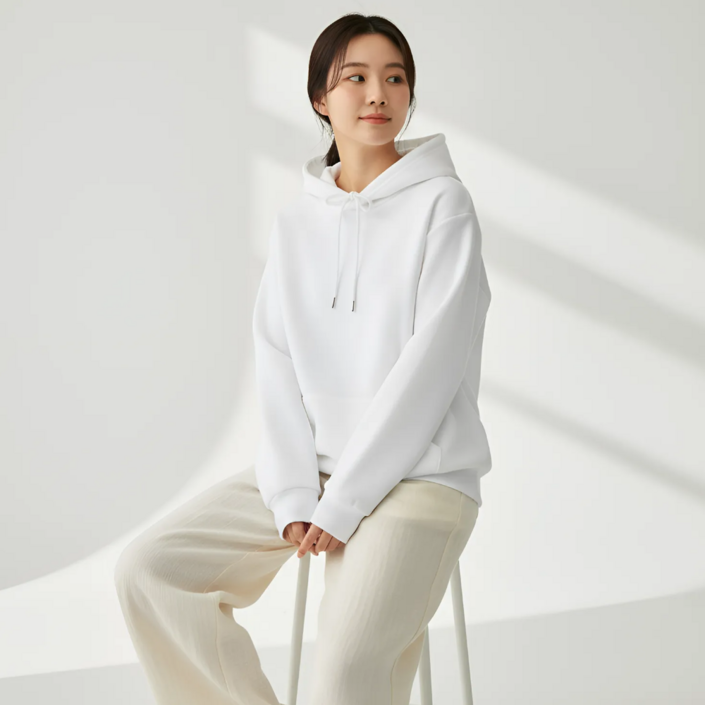 구디프 여성용 컴포트 데일리 루즈핏 후드 티셔츠