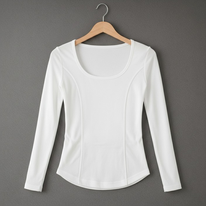 알로데 여성용 슬림 라인 긴팔 티셔츠