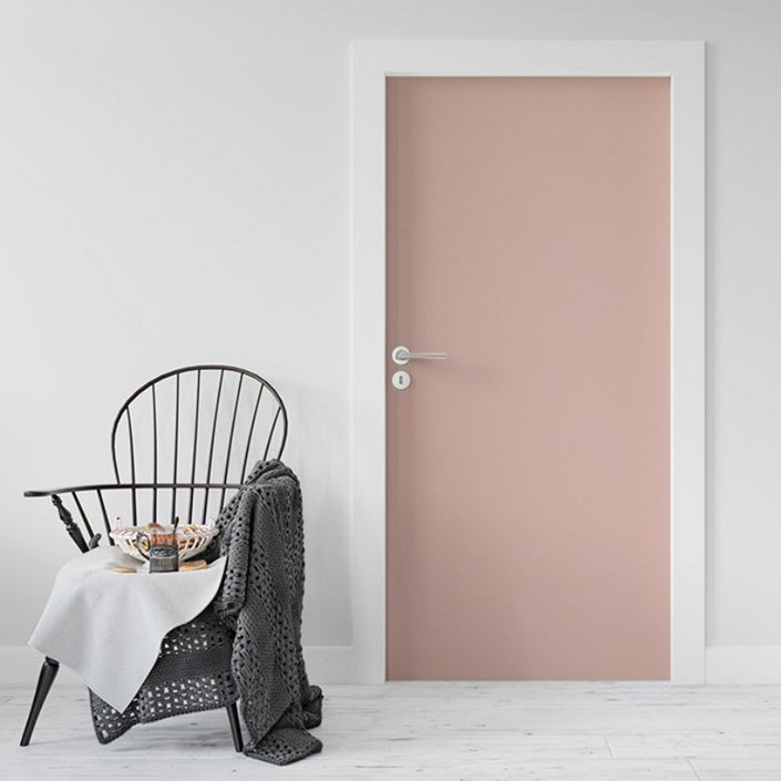 로즈로사 현관문 방문 시트지, 18파우더핑크, 100 x 210 cm