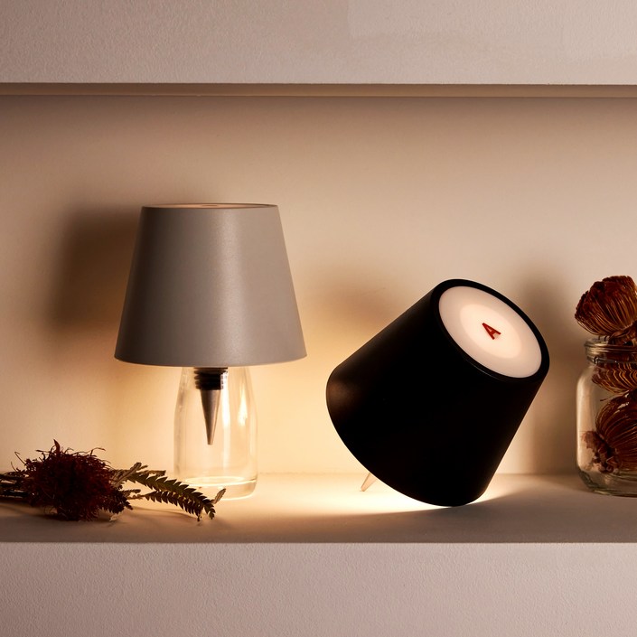 빌리온톤 무선 LED 충전식 미니조명 무드등, 블랙