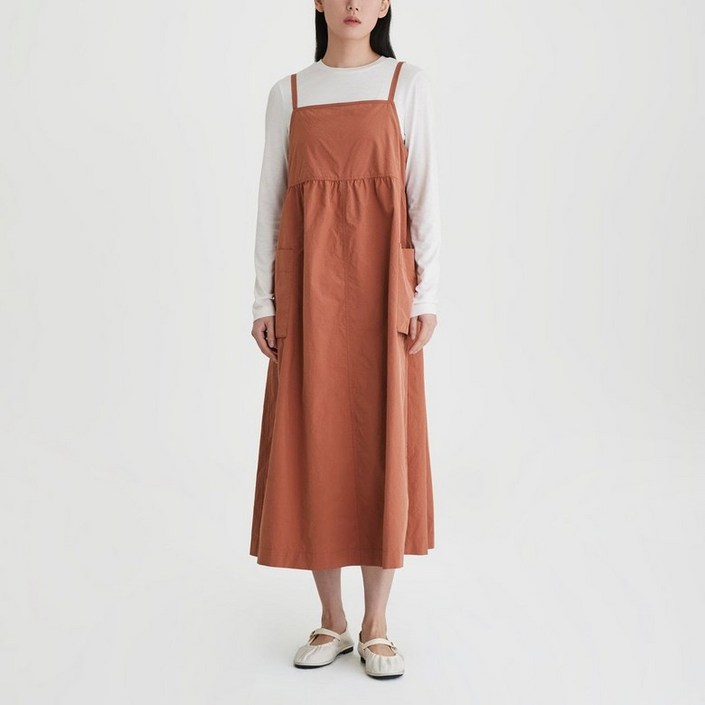 JAJU 25 SS 신상품 여 사각사각 스티치 뷔스티에 카고 원피스 J135201111