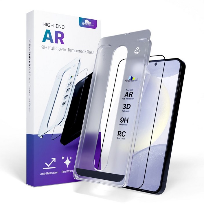 갤럭시S24 플러스 하이엔드 풀커버 AR 고화질 강화유리 액정보호필름 1매