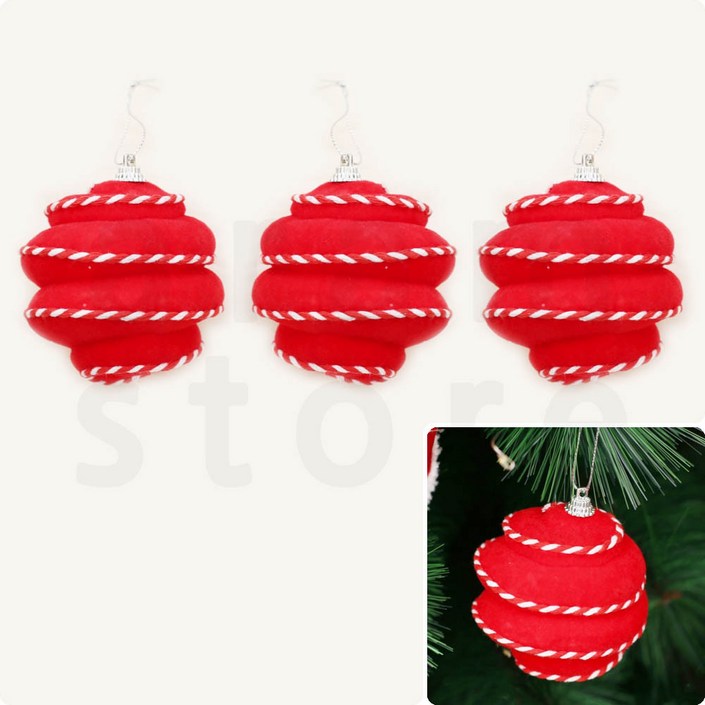 스토아지엔 트리볼 장식 오너먼트 크리스마스 방울 8CM 3P세트 크리스마스꾸미기