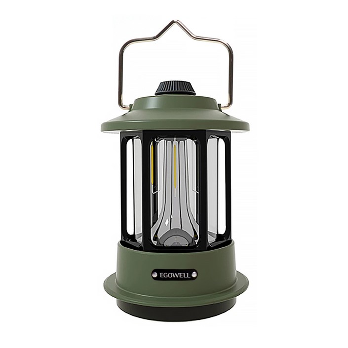 이고웰 빈티지 다이얼 감성 캠핑랜턴 충전식, 그린, 1개