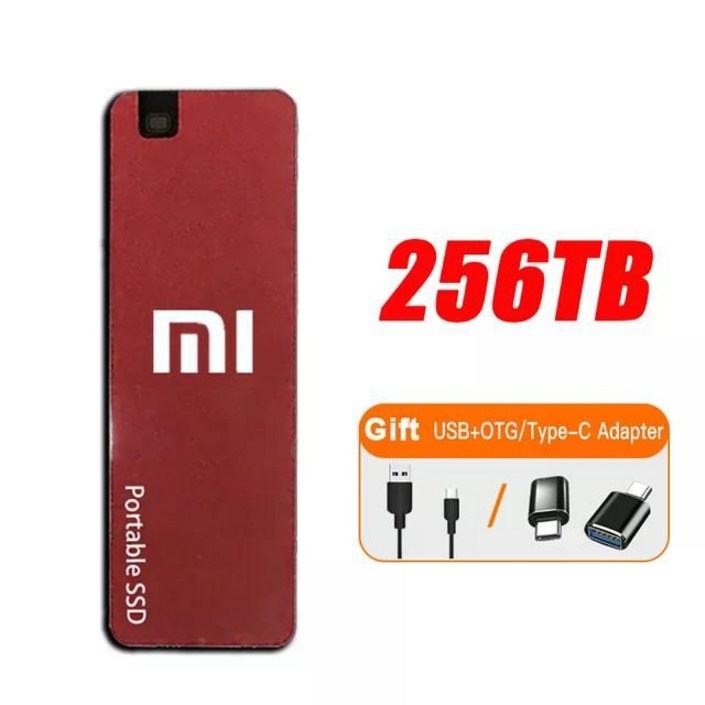 샤오미휴대용 외장 SSD 고속 솔리드 스테이트 드라이브 노트북용 하드 512TB USB3.3 256TB 128TB, 256TB Red