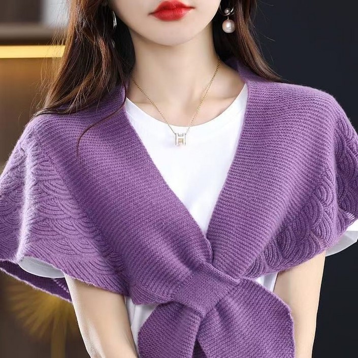 셀럽당 망토 니트 숏 어깨 숄 간절기 레이어드