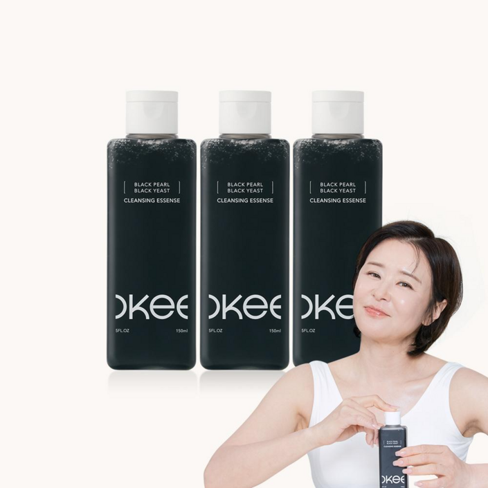 오키뷰티 타히티 흑진주 흑효모 저자극 클렌징 세안제 에센스 최강희 클렌징팩, 3개, 150ml