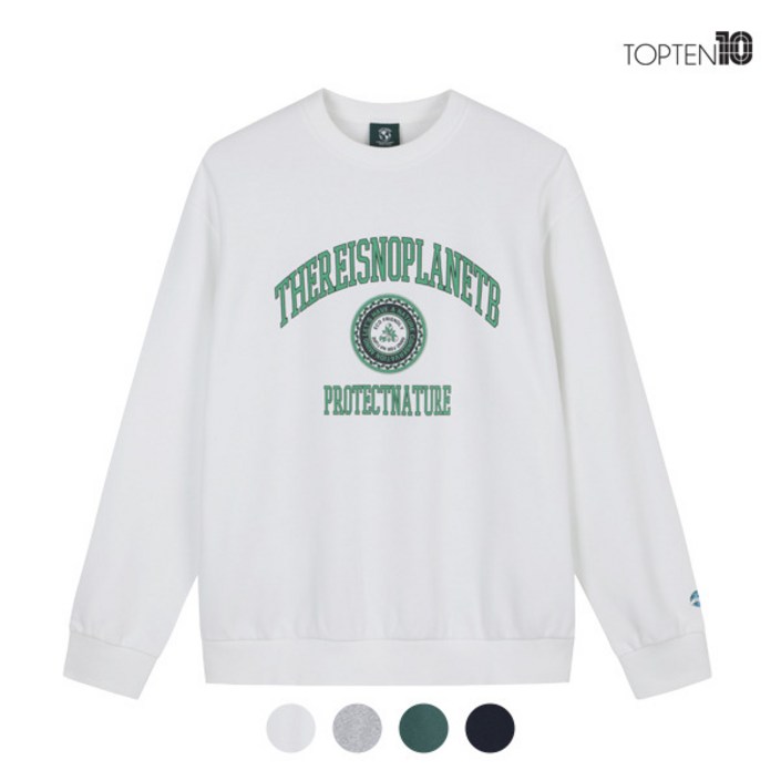 매장정품 탑텐 TOPTEN 남여공용 HABIT 에코 플리스 맨투맨 티셔츠_MSC5TR3801 279239