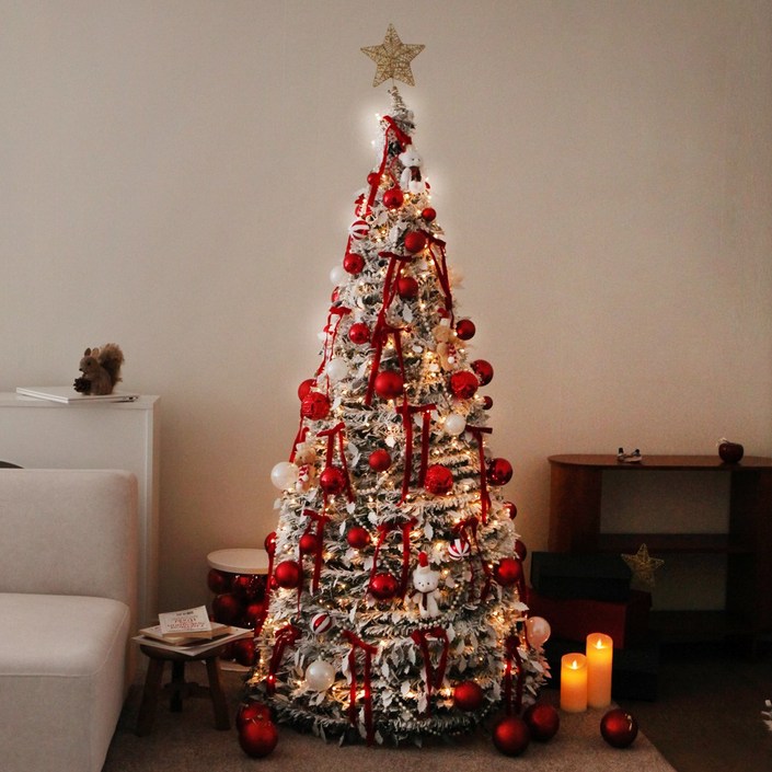 25년신상 프리미엄 일체형 접이식 원터치트리 캐슬트리 트리풀세트 보관백포함, 스노우클래식 풀세트