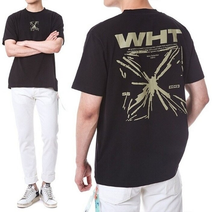 OFFWHITE [명품]오프화이트 스플래쉬엠보 애로우 레터링 티셔츠OMAA..