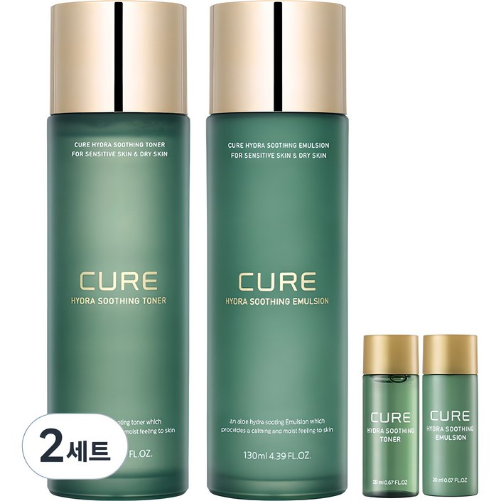 김정문알로에 큐어 하이드라 수딩 에멀젼 130ml +토너 130ml