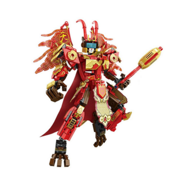 메카 전투 로봇 조립 블럭 호환블럭 피규어 변형 머신 캐릭터 DIY 블록 SC43, 손오공 레드, 1박스