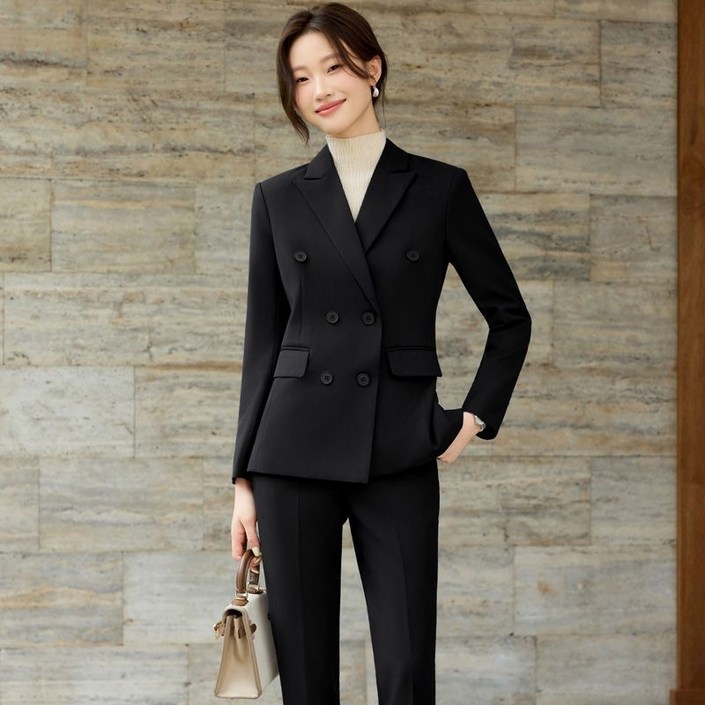 패션고리 여성 카라넥 투버튼 정장 투피스 HQ50