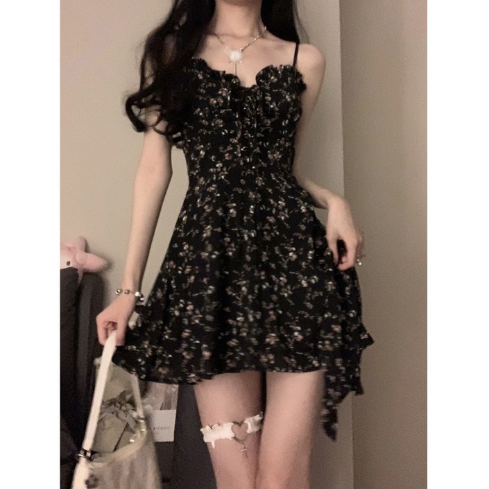 YioYcc 원피스 부드럽고 로맨틱한 플라워 나시 원피스