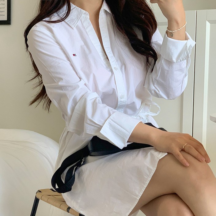 타미힐피거 여성용 시원한 오피스룩 벨트 셔츠 여름 데일리 미디 원피스 4컬러 타미힐피거 여성용 시원한 오피스룩 벨트 셔츠 여름 데일리 미디 원피스 4컬러
