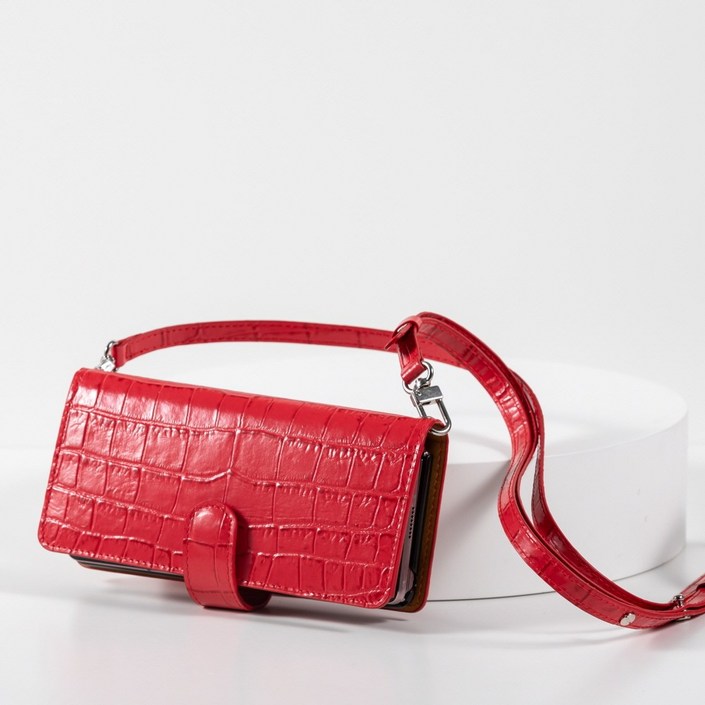 본아띠BonAtti 삼성 갤럭시 Z폴드3 2 제트폴드3 2 지폴드2 천연소가죽 제니스 크로커다일 악어 지폐 카드 수납 크로스 목걸이 줄 지갑형 핸드폰케이스