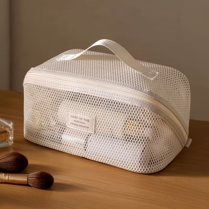 대용량 메쉬 화장품 파우치 여행용 세면도구 수납 가방 경량 메이크업 파우치