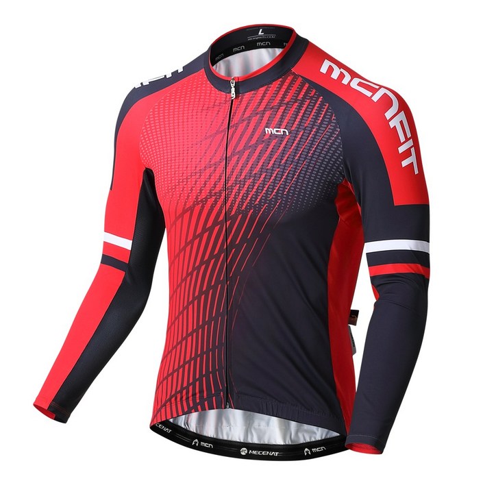 MCN 레드 트위스터 긴팔 져지 자전거 의류 스킨슈트 셋업 져지 상의 기능성 사이클 상의