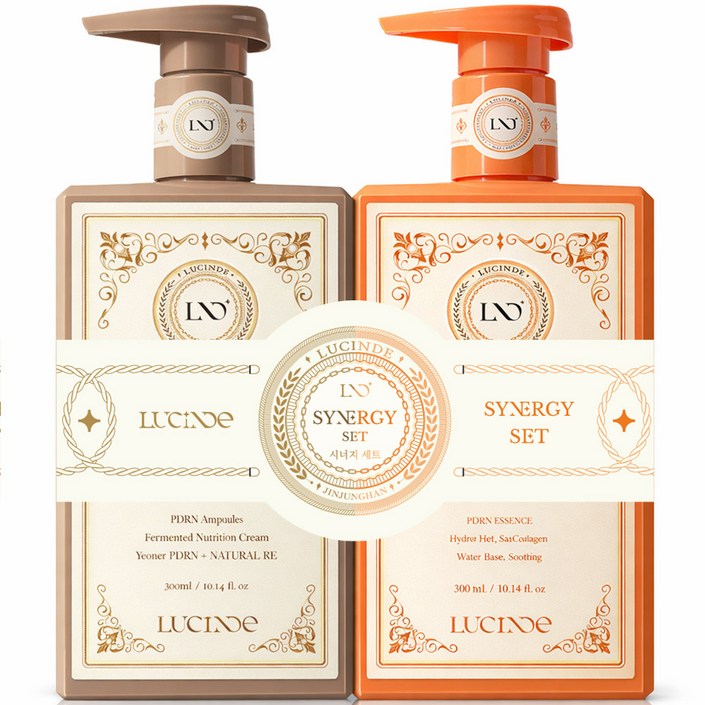 뤼산드 PDRN 연어발효 앰플크림 300ml 1개  소몽 에센젤 300ml 1개 시너지 반반 로션 세트