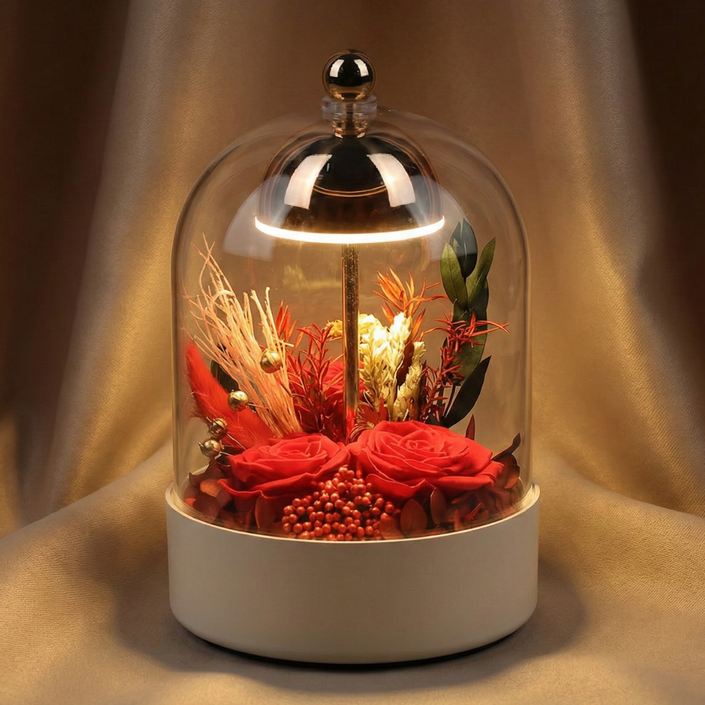 파블라 LED무드등 무선조명 수면등 꽃무드등, 딥레드