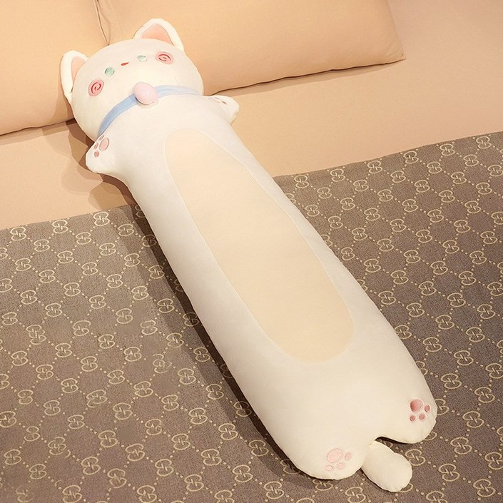 유판 대형 바디필로우 귀여운 고양이 바디필로우 롱쿠션, A 화이트