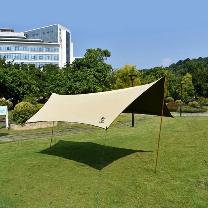 아릭시 블랙코팅 헥사 대형 베이지 양면 타프 경량 캠핑 렉타 그늘막 타프쉘 육각 사각 사이드월 타프스크린