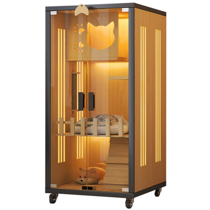 미우네스트 캣 타워 호텔 빌라 고양이 가구 스크래쳐 폴 휠 주택 침대 인테리어 DIY, 1세트, 오리지날 우드