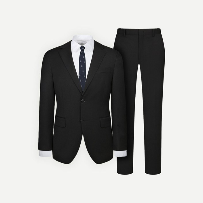 본 울 솔리드 투 웨이 스트레치 수트 블랙 EBEFJA001BK EBEFPA101BK