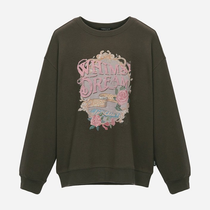 국내백화점 써스데이아일랜드 여성 봄 원포인트 플라워 스웻셔츠 데일리 맨투맨 루즈핏 감성