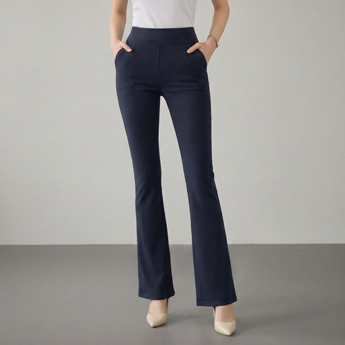 2장GTM 국내제작 여성나팔바지 매일 입고싶은 데일리 밴딩 슬랙스 오피스룩 슬림 부츠컷 스판 팬츠