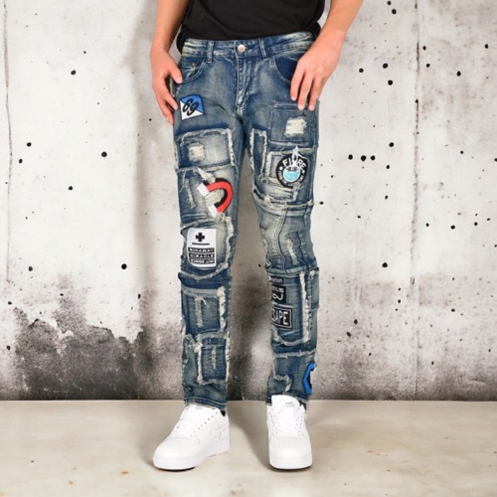 기사미 간지데님 끝판왕,라이더진, 스트릿데님, 할리패션 CF00436 Fire Esape Blue