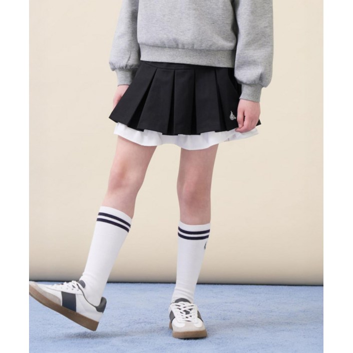 빈폴 키즈 빈폴 BEANPOLE KIDS 배색 플리츠 스커트 블랙 BI6227G035