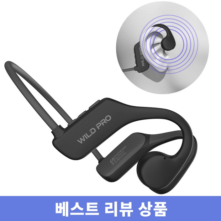 와일드프로 공기전도 에어전도 오픈형 스포츠 블루투스 무선 이어폰 WPAir001 한국어 지원베스트상품, 블랙