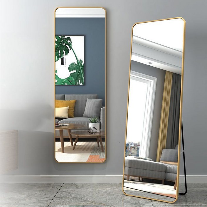 소형 대형 전신 거울 고급 엔틱 벽걸이 스탠드 3색, 3. 골드 프레임
