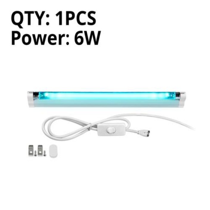 UVC 자외선 석영 램프 튜브, UVC T5 조명 살균기, 살균 살균 긴 전구, 110V, 220V, 6W, 8W
