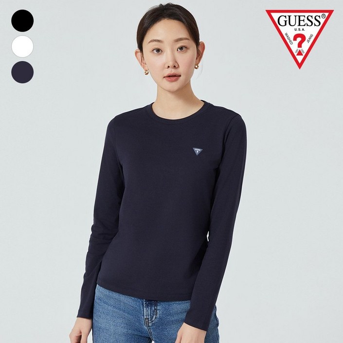 게스 GUESS 여성 레귤러핏 라운드 스판 티셔츠 YO3K9450 565006