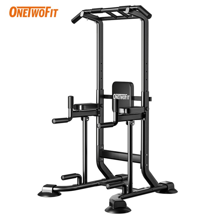 OneTwoFit 원투핏 다용도 턱걸이 높이 6단계 조절가능 가정용 철봉 운동기구, 블랙