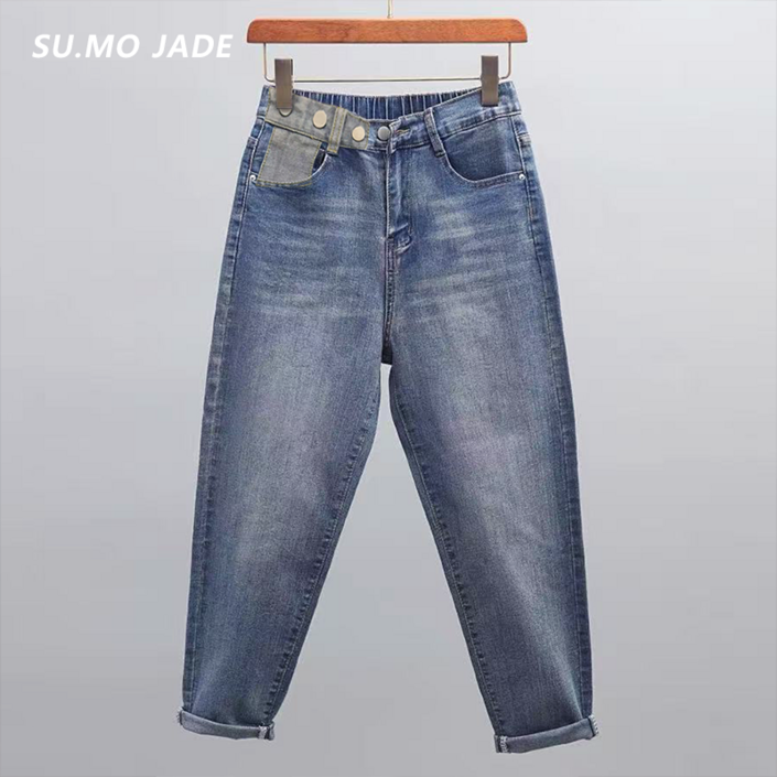SU.MO JADE 배기청바지 9부 편한 데님 팬츠 SU.MO JADE 배기청바지 9부 편한 데님 팬츠