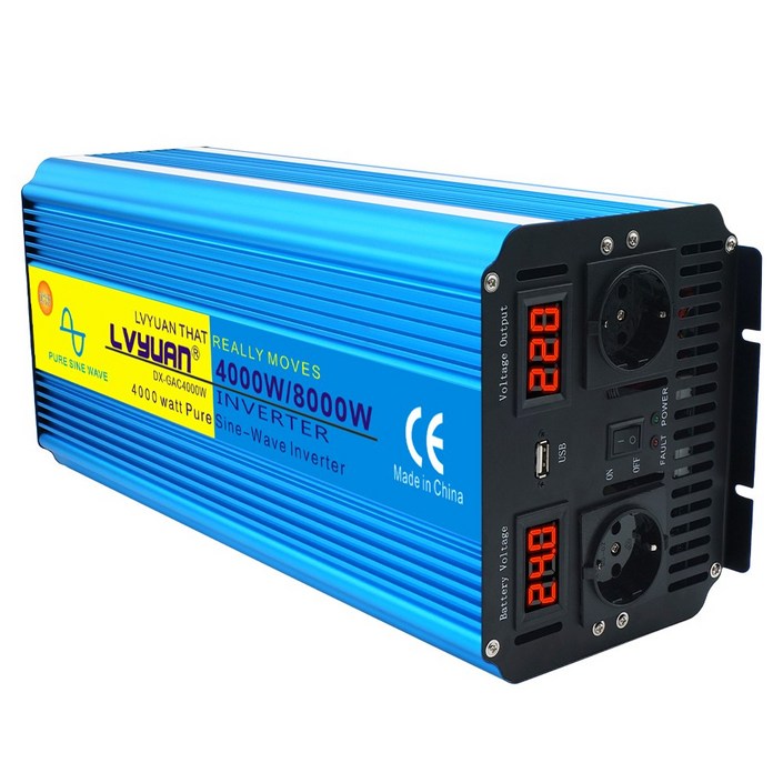 녹원 한국형 콘센트 순수정현파 차량용 인버터 12V  24V 지속출력 4000W 최대출력 8000W, 1개