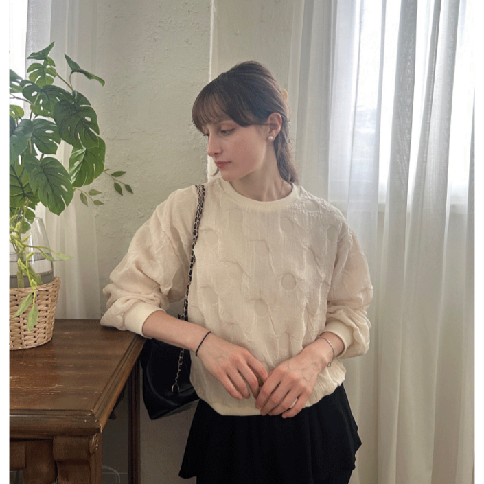 BEST 메리브MERYVE국내생산 여성티셔츠 여성맨투맨 루즈핏 맨투맨 러블리 로맨틱룩 고트레이스맨투맨