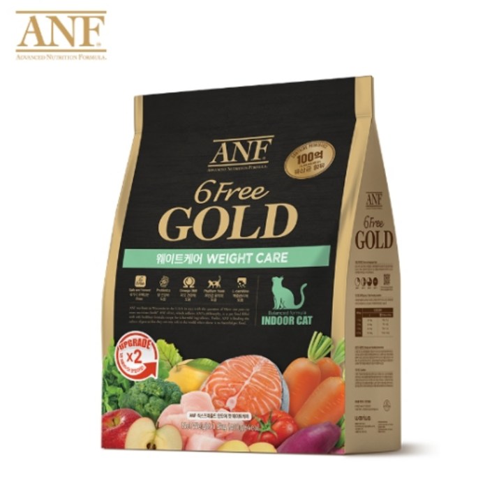 ANF 식스프리골드 인도어 캣 웨이트케어 고양이사료 1.6kg, 1개, 1.6kg, 연어