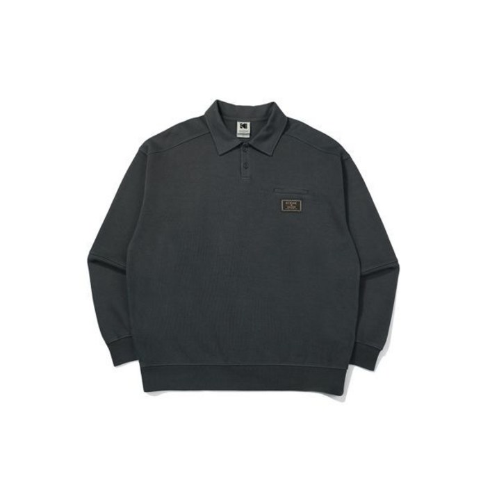 코닥 kodak 씨네코닥 세미오버핏 피그먼트 카라 맨투맨 CHARCOAL