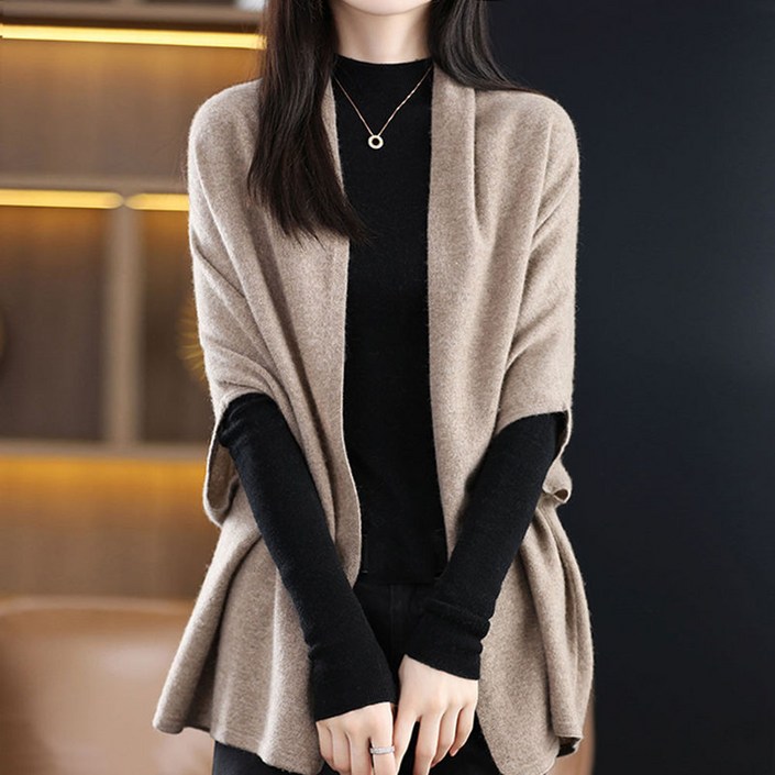 ROYALBELLE 여성 고급스러운 가오리핏 루즈핏 데일리 스타일리시 소프트 편안한 숄 니트 가디건 K020914